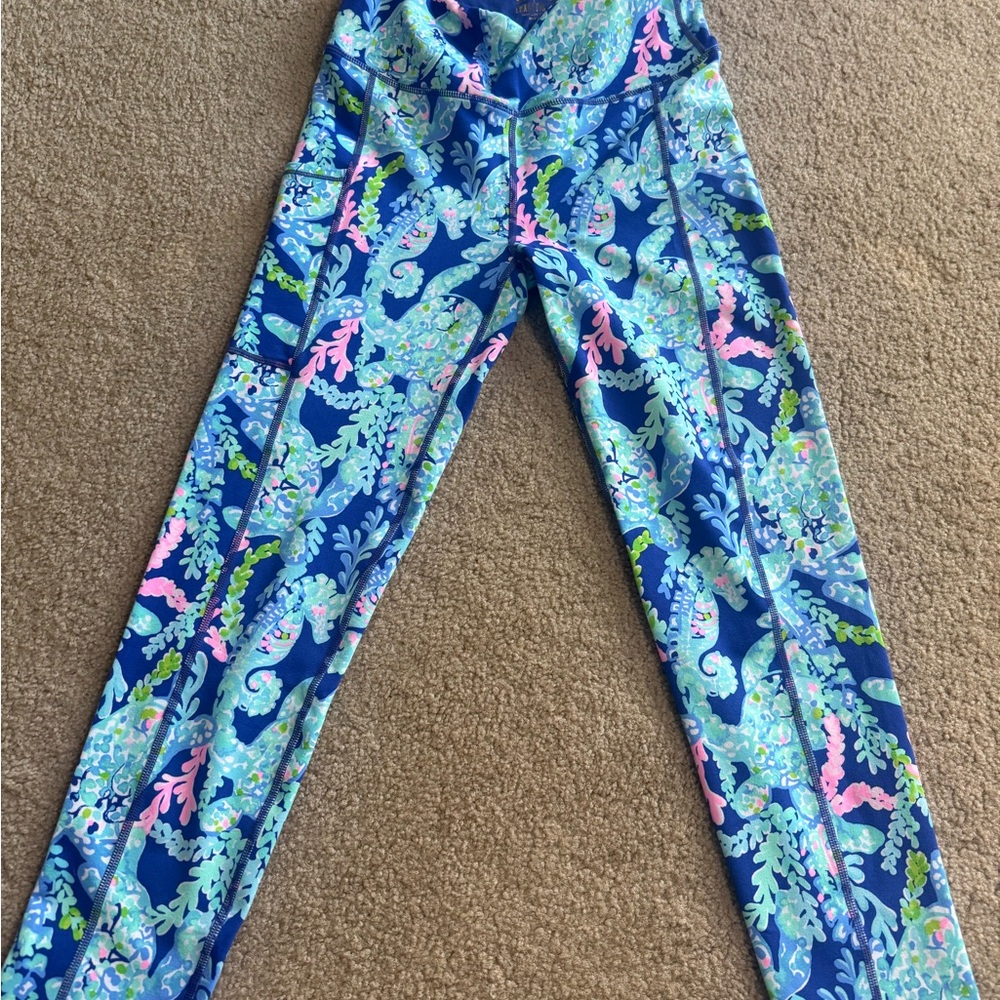 Lilly Pulitzer Blue and Pink Patterned Leggings